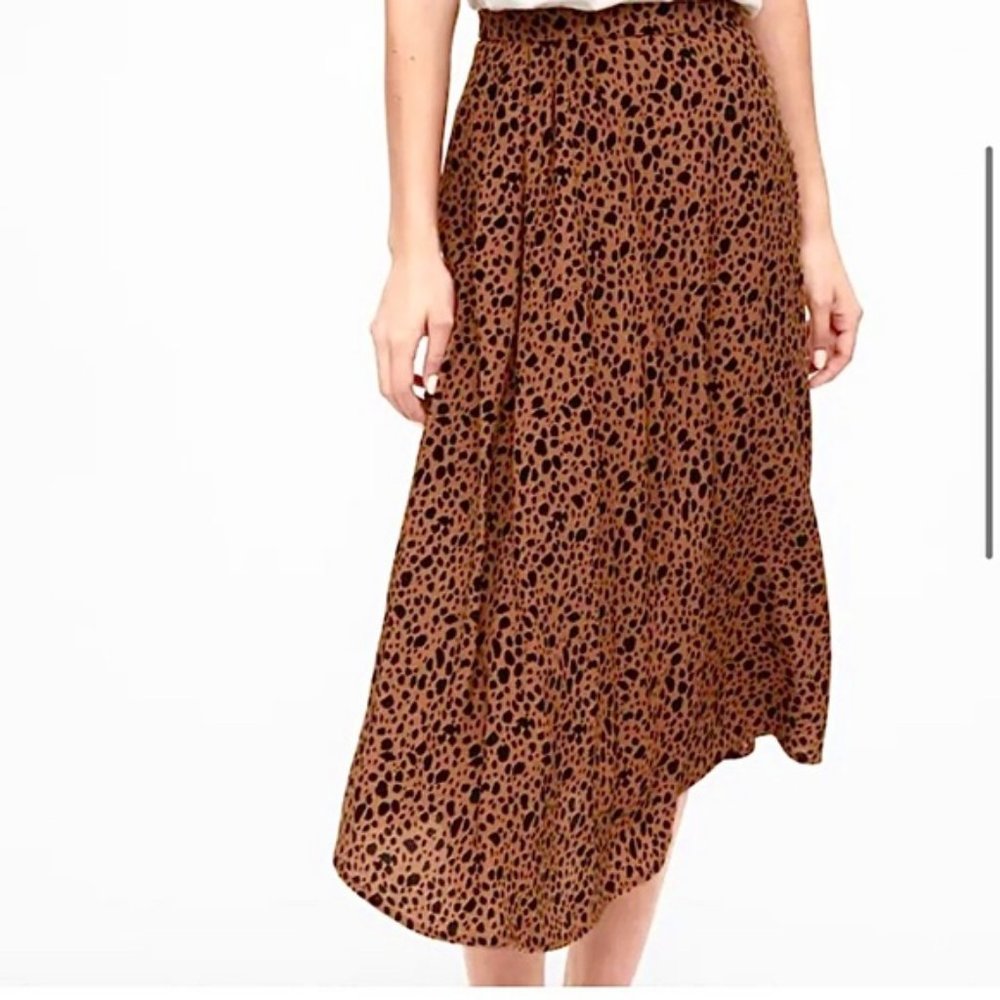 Gap Dipped Hem Leopard Print Skirt